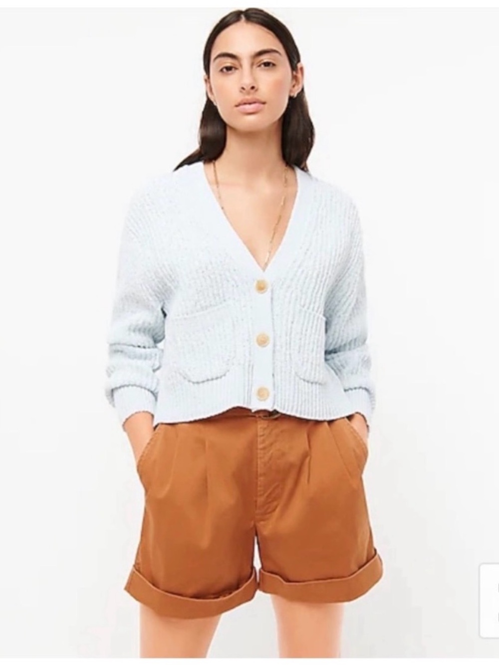 j. crew cropped patch-pocket beach cardigan